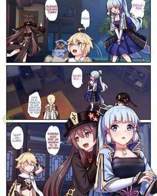 Doujinshi en español de Aether, Ayaka Kamisato, Hu Tao de Genshin Impact