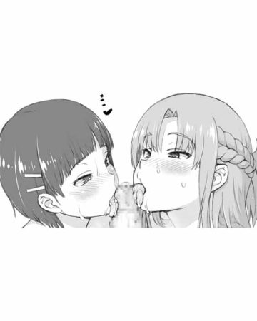 asuna to suguha daburufera kara no bukkake sword art online