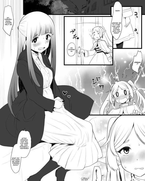 Sousou No Frieren | Frieren Beyond Journeys End xxx, Fern xxx, Frieren xxx, Hen na Ocha Nonde Futanari ni Natta Fern x Frieren (Sousou no Frieren), pagina 1