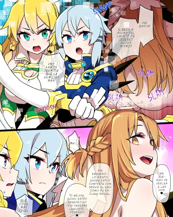 Sword Art Online xxx, Asuna Yuuki xxx, Lyfa | Leafa xxx, Shino Asada | Sinon xxx, SAO [Slave World] (Sword Art Online), pagina 1
