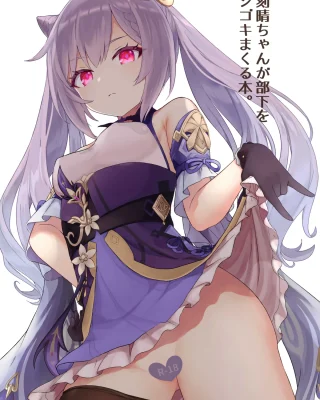 Keqing-chan ga Buka o Shigoki Makuru Hon (Genshin Impact)