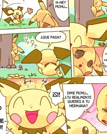 Pikachu Kiss Pichu (Pokémon)